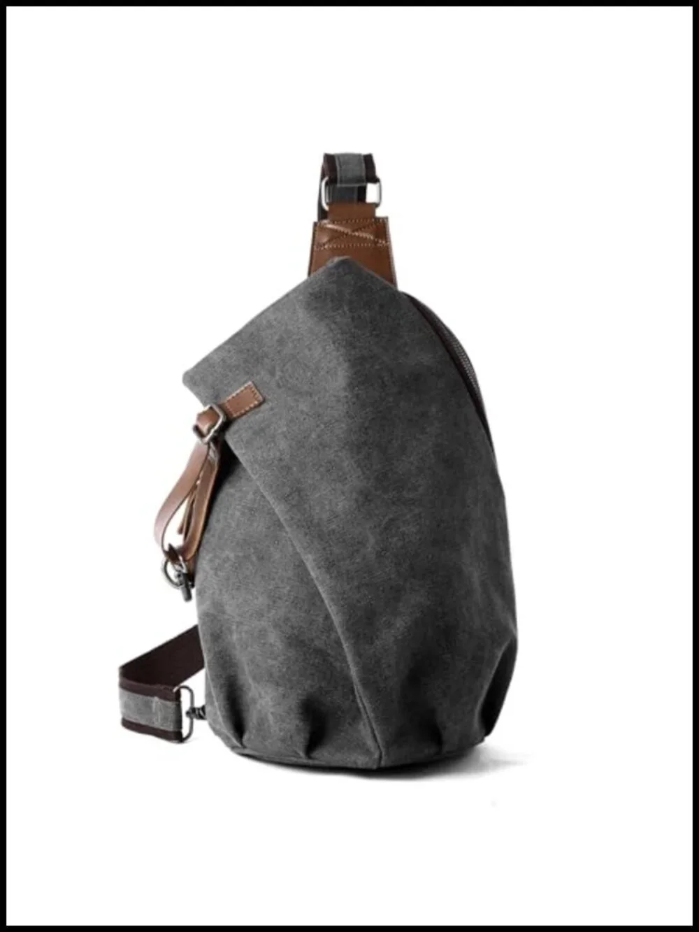 Canvas Sling Bag Crossbody Backpack Anti-Theft Travel Daypack 10L